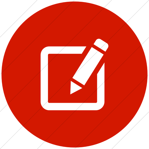 Flat Circle White On Red Raphael Pensil Edit Icon