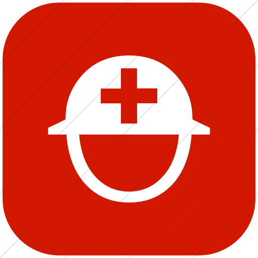 Flat Rounded Square White On Red Classica Helmet