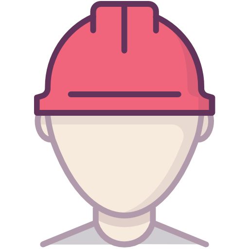 Construction, Protection, Worker, Red, Helmet Icon Free