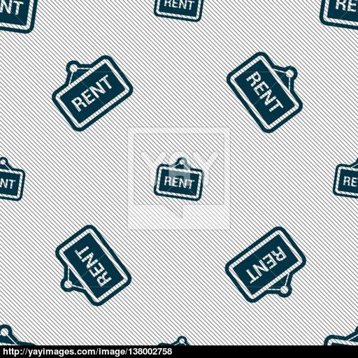 Rent Icon Sign Seamless Pattern With Geometric Texture Vector