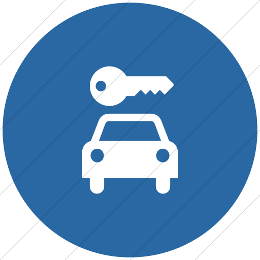 Flat Circle White On Blue Aiga Car Rental Icon