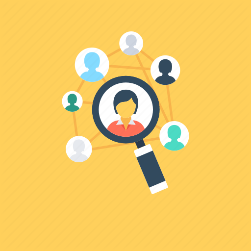 Find People, Focus Group, Human Resource, Magnifier, Team Icon