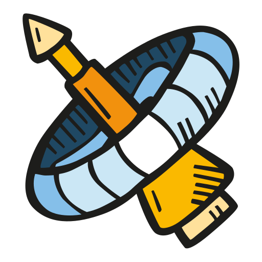 Ring, Ship Icon Free Of Space Hand Drawn Color Sticker