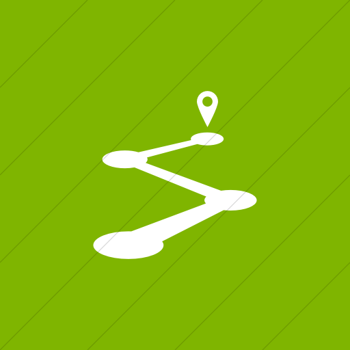 Flat Square White On Green Raphael Road Map Icon