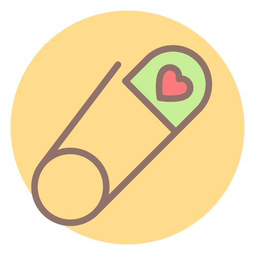 Heart Safety Pin Circle Icon