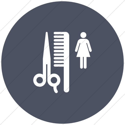 Flat Circle White On Blue Gray Aiga Beauty Salon Icon
