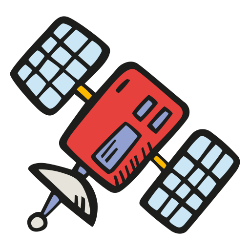 Satellite Icon Free Of Space Hand Drawn Color