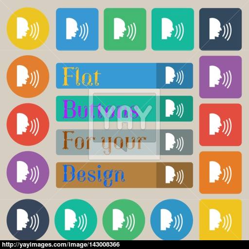 Talking Flat Modern Web Icon Set Of Twenty Colored Flat, Round