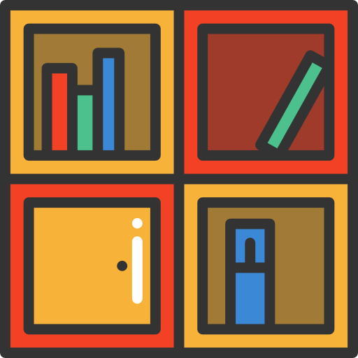 Shelves, Bookcase, Bookshelves, Library, Furniture And Household Icon