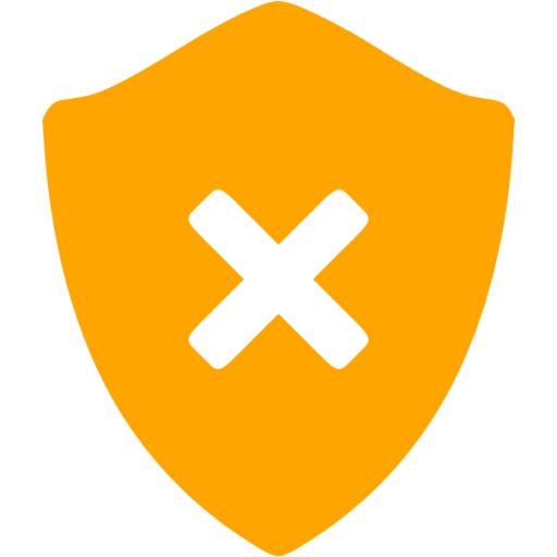 Orange Delete Shield Icon