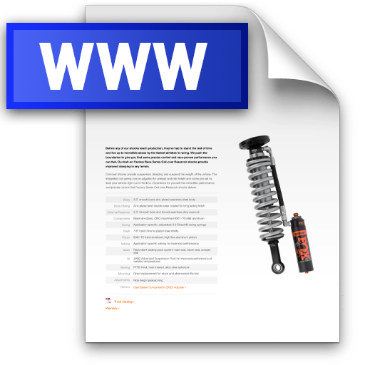 External Bypass Reservoir Truck Shocks Fox