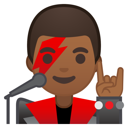 Man Singer Medium Dark Skin Tone Icon Noto Emoji People