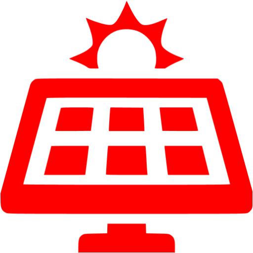 Red Solar Panel Icon