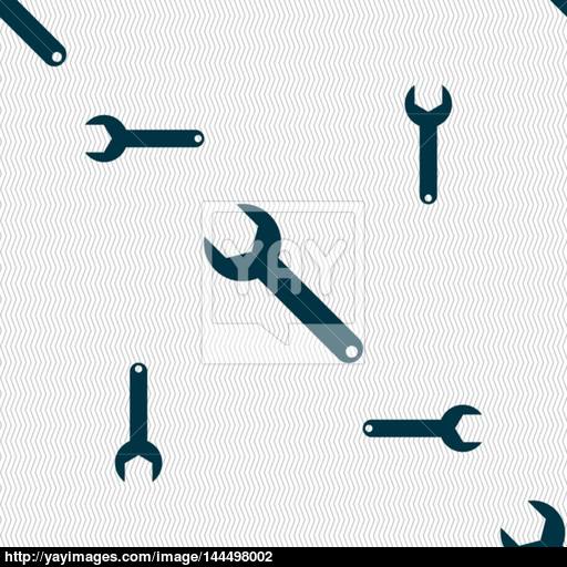 Wrench Key Sign Icon Service Tool Symbol Seamless Pattern