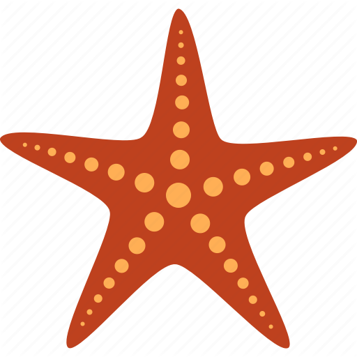 Echinoderm, Fish, Marine, Red, Sea, Star, Starfish Icon