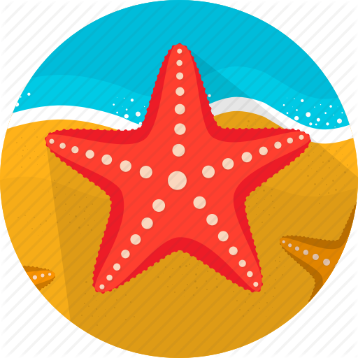 Fish, Food, Sand, Sea, Seafood, Starfish Icon