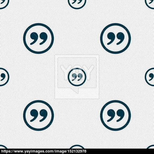 Double Quotes Icon Sign Seamless Pattern With Geometric Texture