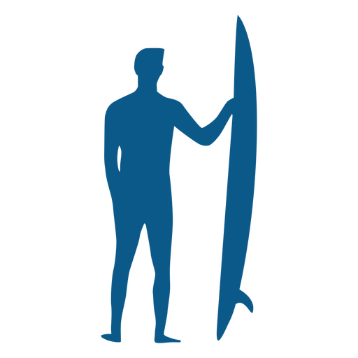 Male Surfer With Longboard Silhouette