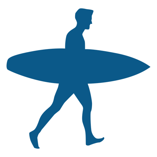 Man With A Surfboard Silhouette
