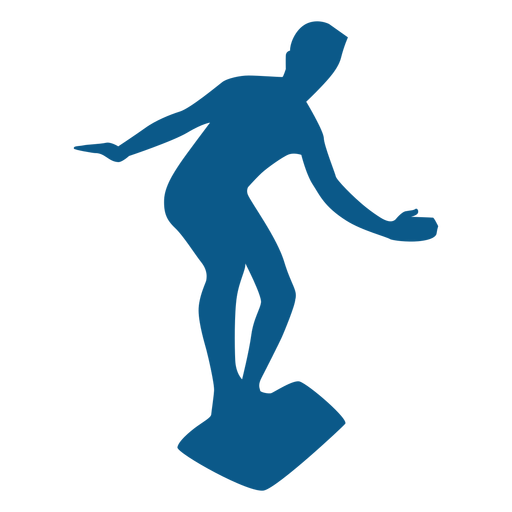 Standing On Surfboard Silhouette