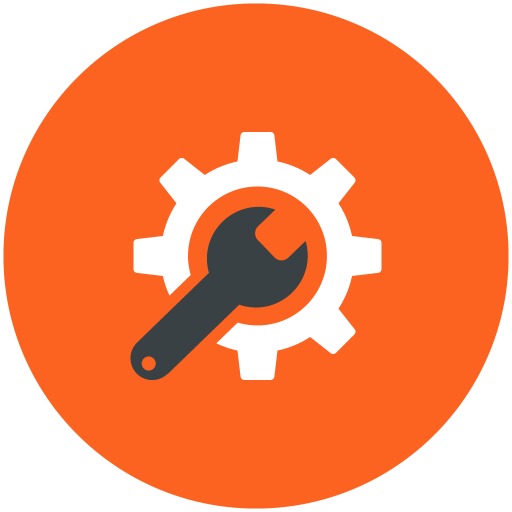 Technical, Support, Config, Configure, Tools, Orange Icon Free
