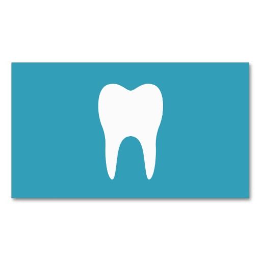 White Tooth Teal Minimalist Dentist Dental Business Cards