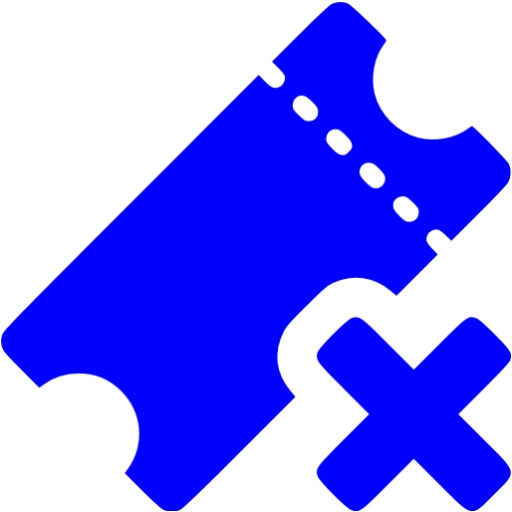 Blue Delete Ticket Icon