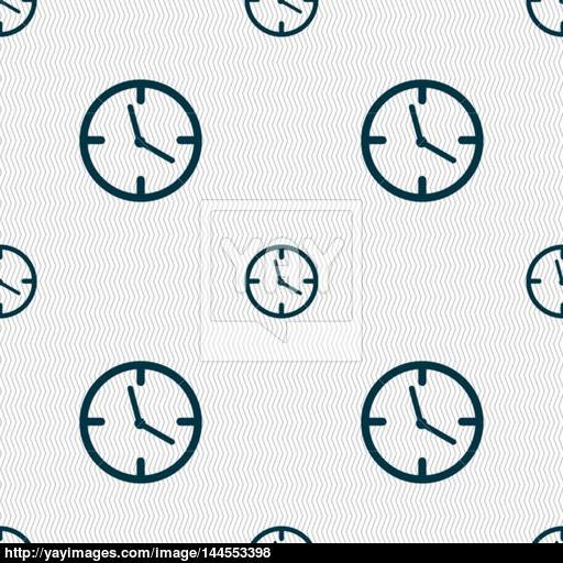 Clock Time Sign Icon Mechanical Watch Symbol Seamless Abstract