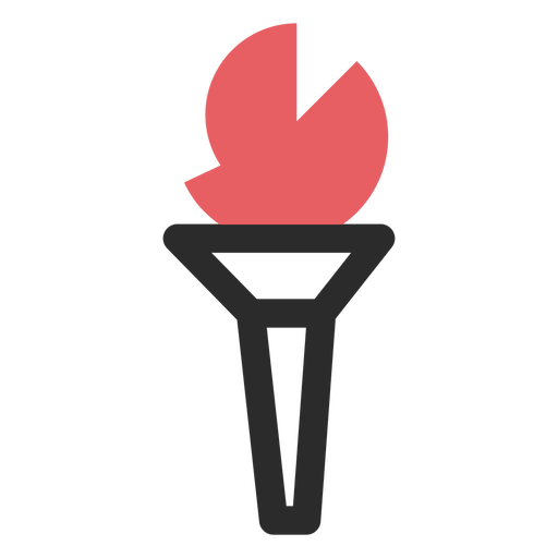 Olympic Torch Colored Stroke Icon
