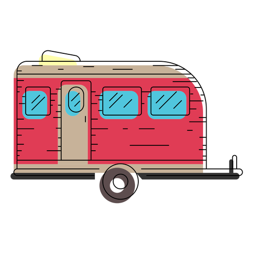 Camper Trailer Flat Icon