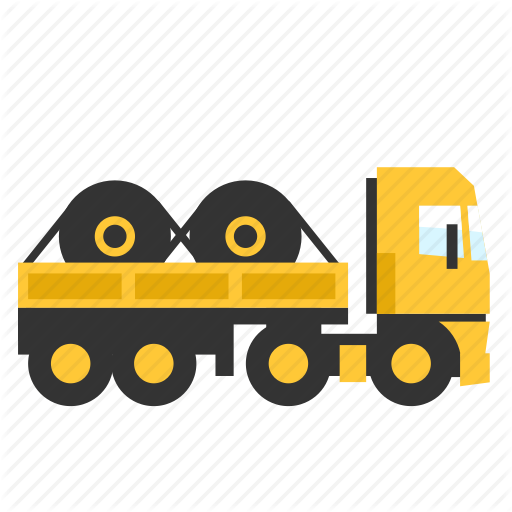 Open, Roles, Semi, Steel, Trailer, Transport, Truck Icon