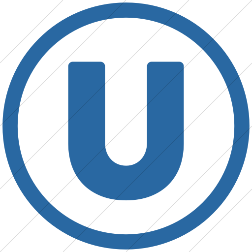 Simple Blue Encircled Capital U Icon
