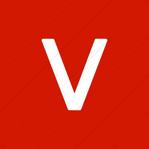 Flat Square White On Red Alphanumerics Uppercase Letter