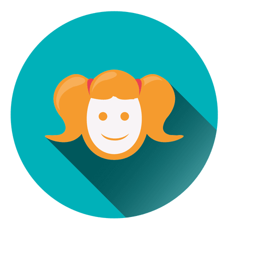 Girl Face Round Icon
