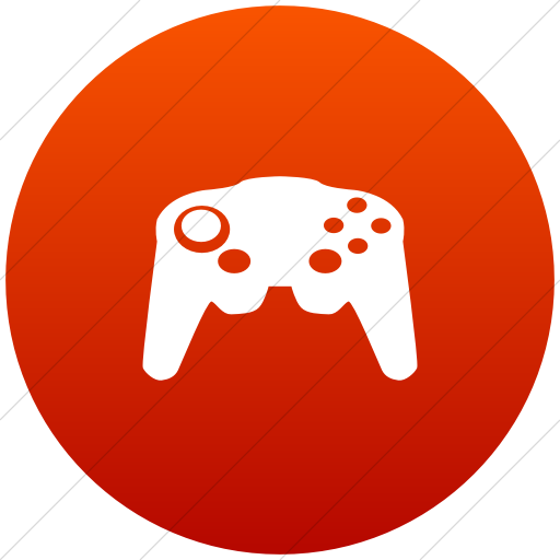 Flat Circle White On Red Gradient Classica Video Game