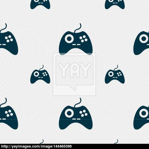 Joystick Sign Icon Video Game Symbol Seamless Pattern