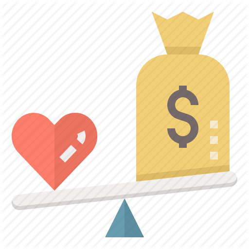 Heart, Love, Money, Pricing, Scale, Vs, Wellness Icon