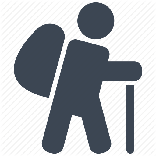 Backpack, Climb, Hiking, Mountain, Tourist, Travel, Walk Icon