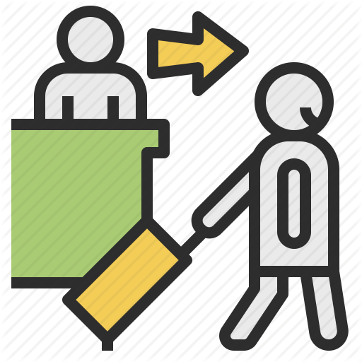 Accommodation, Check, Counter, Out, Service Icon