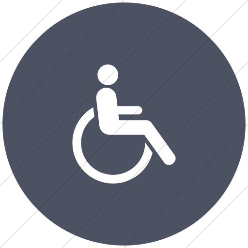 Flat Circle White On Blue Gray Raphael Wheelchair Icon