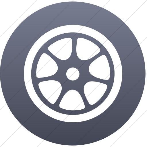 Simple Blue Gray Gradient Classica Car Wheel Icon