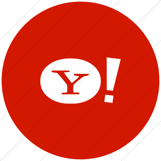 Flat Circle White On Red Foundation Social Yahoo Icon