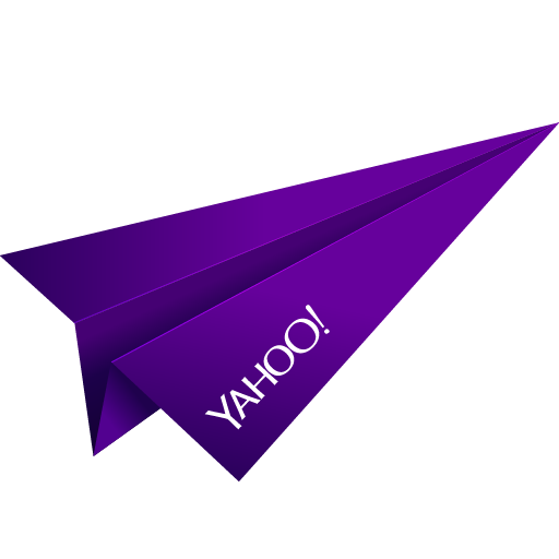 Origami, Paper Plane, Purple, Social Media, Yahoo Icon