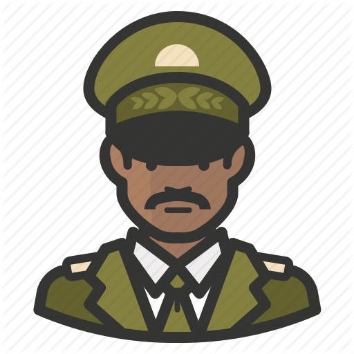 African, Army, Avatar, General, Man, Military Icon