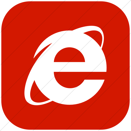 Flat Rounded Square White On Red Social Media Ie Icon