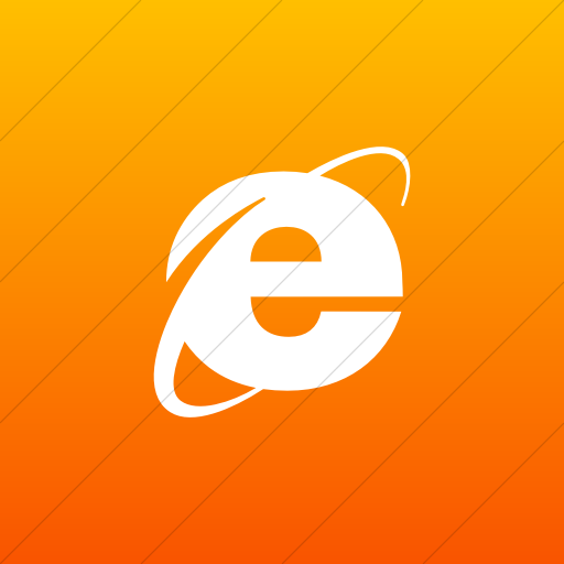Flat Square White On Orange Gradient Raphael Ie Icon
