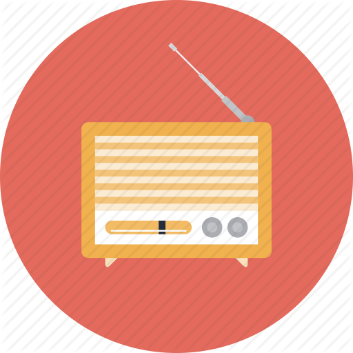 Retro Radio Player News Audio Broadcast Flat Icon Symbol