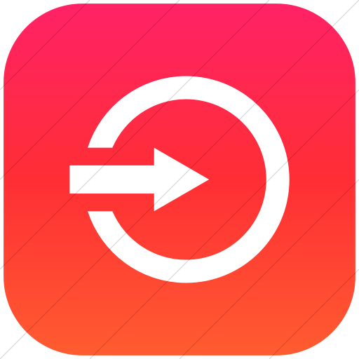 Flat Rounded Square White On Ios Orange Gradient