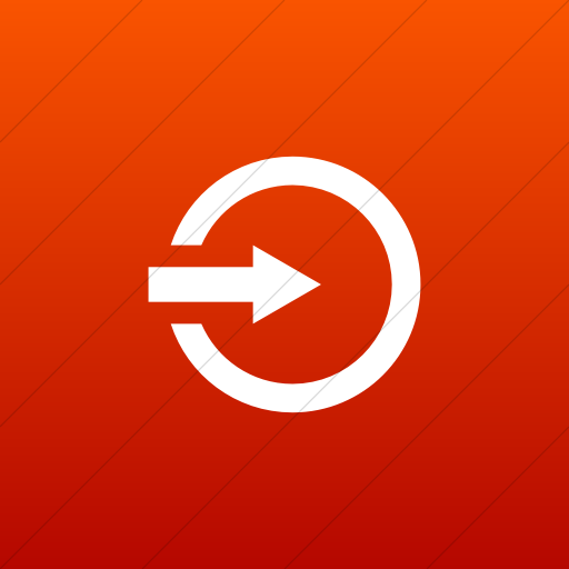Flat Square White On Red Gradient Raphael Arrow Import Icon