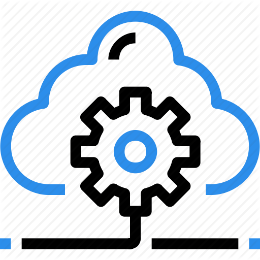 Cloud, Data, Database, Gear, Management, Process Icon